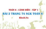Bài 2 trang 74 SGK Toán 6 tập 1 Cánh Diều